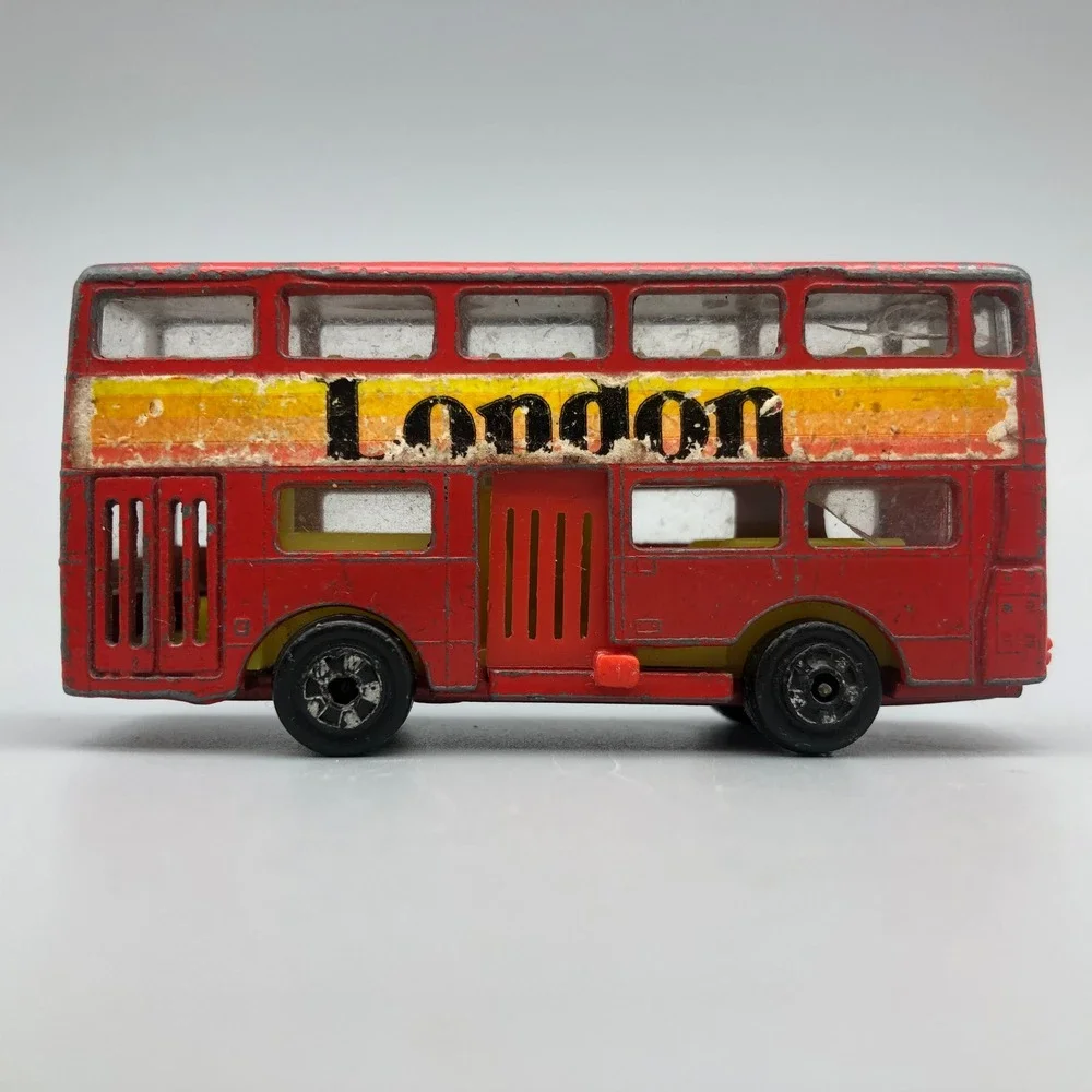 Vintage Diecast Red London Double Decker Bus Sliding Door Zylmex P334 Hong Kong